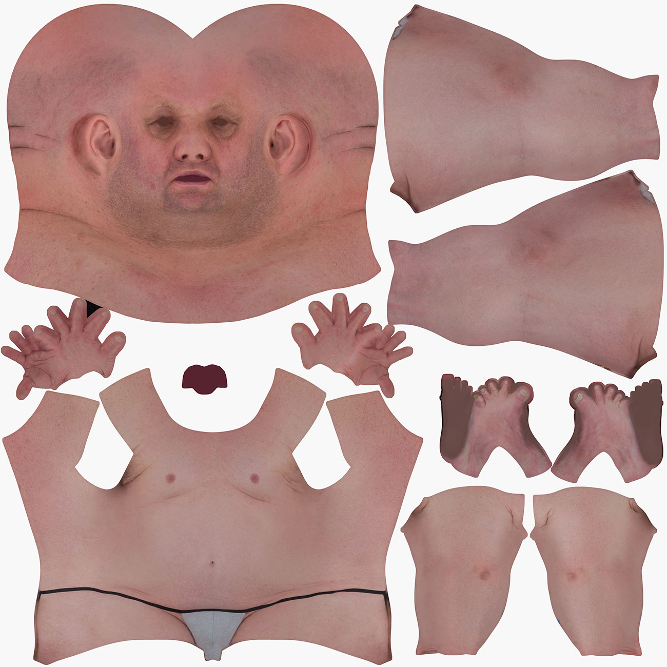 Unwrapped body UV Map 